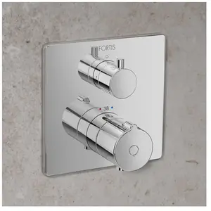 Fortis square Mitigeur thermostatique pour 2 sorties, pour corps d’encastrement Toya, 84691THPC, pas cher