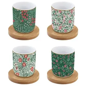 Comparateur de prix : Easy Life Tasses A Cafe 11cl Avec Soucoupe Floral Fantasy Coffret 4