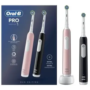 Comparateur de prix : Oral-B Pro1 Christmas Pack de 2 Brosses à Dents Électriques Rose/Noir