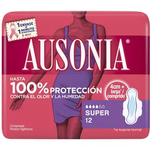 Ausonia - Compresses super avec ailettes 12 unidades