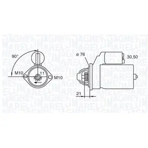 MAGNETI MARELLI Démarreur pour BMW: Série 3, X5, X3, Série 7, Série 5 (Ref: 063721473010) pas cher