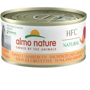 Comparateur de prix : Almo Nature 6 x 70 g pour chat - HFC Natural thon, crevettes