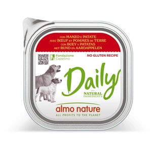 Comparateur de prix : 8x300g boeuf, pommes de terre Daily Almo Nature pour chien + 1 barquette offerte !