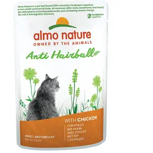 Comparateur de prix : 6x70g Anti Hairball poulet Almo Nature Holistic - Pâtée pour chat