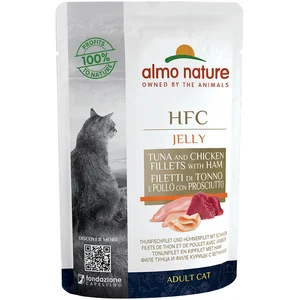 Comparateur de prix : 5x55g thon, poulet, jambon HFC Jelly Almo Nature pour chat + 1 sachet offert !