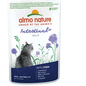 Comparateur de prix : 6x70g Digestive Help poisson Almo Nature Holistic - Pâtée pour chat