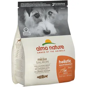 Comparateur de prix : 2kg Adult Small saumon riz Almo Nature Holistic - Croquettes pour Chien