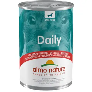 Comparateur de prix : Almo Nature Daily Dog - Nourriture Humide pour Chiens avec Boeuf - 24 boîtes de 400g