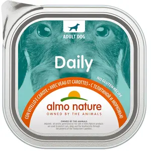 Comparateur de prix : 8x300g veau, carottes Daily Almo Nature pour chien + 1 barquette offerte !