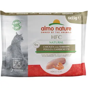 Comparateur de prix : 48x55g Natural Poulet, Crevettes Almo Nature Classic - Pâtée Pour Chat