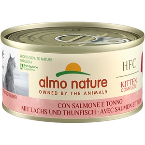 Comparateur de prix : 6x70g saumon, thon Complete Kitten HFC Almo Nature nourriture humide pour chaton