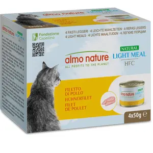 Comparateur de prix : 4x50g Natural Light filet de poulet Almo Nature HFC - Pâtée pour chat