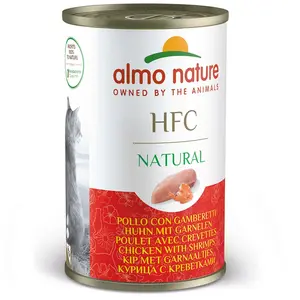 5x140g poulet, crevettes Natural HFC Almo Nature pour chat + 1 boîte offerte ! pas cher