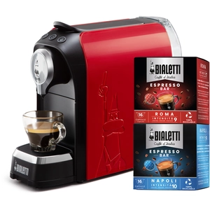Machine à expresso automatique bialetti bundle super + 32 capsules 0,7... pas cher
