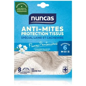 Nuncas - anti-mites tiroirs protection tissus 8 feuillets pas cher