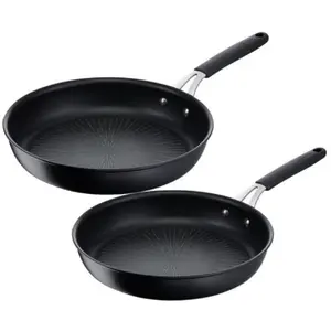 Comparateur de prix : Set 2 poêles Lagostina Tempra 012165600002 24 et 28 cm Noir