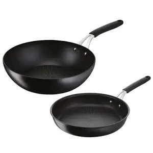 Comparateur de prix : Lagostina - poêles 26cm + wok 28cm noir  012165600102 - tempra 0121656...