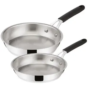 Comparateur de prix : Lot de 2 poêles - Ø24 et 28 cm - Tempra - Inox Lagostina