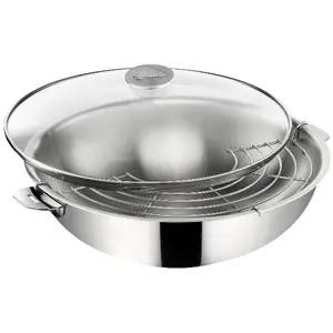 Comparateur de prix : LAGOSTINA Wok 30 cm inox + grille + couvercle - Salvaspazio+
