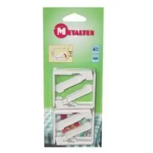 Comparateur de prix : Set de 4 pinces pour nappes luxe - Metaltex - Blanc - Plastique