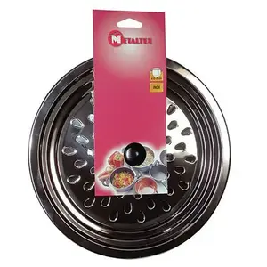 Comparateur de prix : Metaltex Couvercle anti-gras en inox - D: 22 cm à D: 26 cm