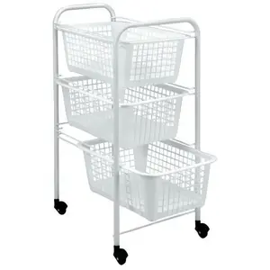 Comparateur de prix : Metaltex Chariot de cuisine à roulette - 3 paniers - rangement de cuisine