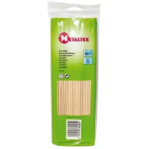 Comparateur de prix : METALTEX - SOREPRO Brochette en bois x100 -L 25 cm