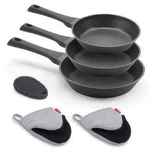 Metaltex XPERT Lot de 3 poêles en fonte d'aluminium 20 + 24 + 28 cm + ... pas cher