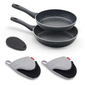 Metaltex NATIVA - Lot de 2 Poêles Aluminium Forgé (20 + 24 cm) + Accessoires Full Induction valable pour tous types de cuisines. pas cher