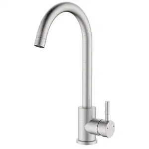 Idro Bric - Robinet d'évier bec haut en acier brossé, économie d'eau -... pas cher