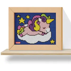 Quercetti - 0795 Pixel Art 4 Kawaii Design Licorne, Jeu de mosaïques pas cher
