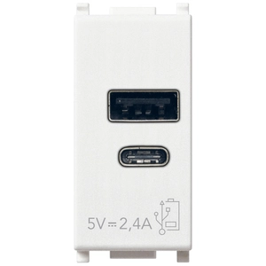 Plana usb a c 5V 2.4A 1 Module Blanc 14292.AC - Vimar pas cher