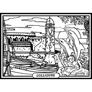 Tableau velours a colorier ville de Collioure Sericolor pas cher
