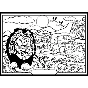 Tableau velours a colorier La famille lions Sericolor pas cher