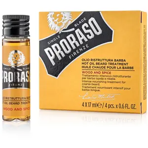 Comparateur de prix : Proraso Wood and Spice Hot Set soin intense à l'huile pour barbe dure 4 x 17 ml