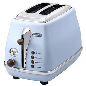 Comparateur de prix : DeLonghi CTOV 2103.AZ Icona Grille-Pain Vintage 2 Emplacements 900W Bleu