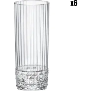 Boite de 4 gobelets hauts America 40 cl - Bormioli Rocco - Transparent - Cristallin
