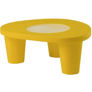 SLIDE table basse LOW LITA TABLE (Jaune - Polyéthylène / verre) pas cher