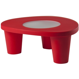 Slide Table Basse Low Lita Table (Rouge - Polyéthylène / Verre) pas cher