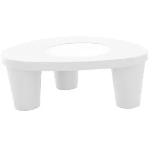 Comparateur de prix : Slide Table Basse Low Lita Table (Blanc - Polyéthylène / Verre)
