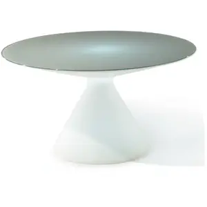 SLIDE table ronde lumineuse ED (Blanc - Polyéthylène/verre)