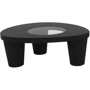 Comparateur de prix : Slide Table Basse Low Lita Table (Noir - Polyéthylène / Verre)