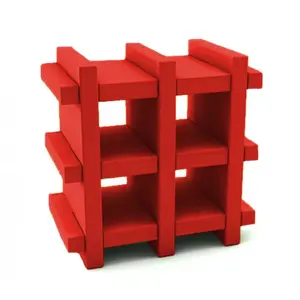SLIDE bibliothèque MY BOOK 3X3 (Rouge - Polyéthylène)Vendu parmyareadesign
