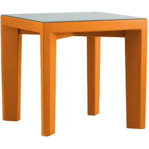 Slide Table Basse Pour Extérieur Gino (Orange - Polyéthylène Et Verre)