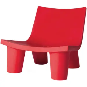 Slide - Fauteuil bas Low Lita - Rouge - polyéthène recyclable - Designer Paola Navone