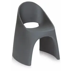SLIDE set de 2 chaises AMELIE (Gris laqué - Polyéthylène)