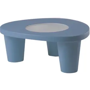 SLIDE table basse LOW LITA TABLE (Bleu poudre - Polyéthylène / verre) pas cher