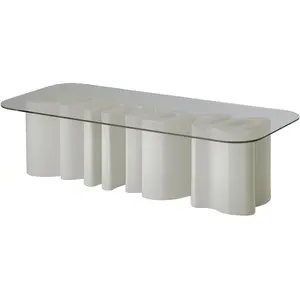 SLIDE table basse AMORE TABLE (Blanc lait - Polyéthylène et verre)Vendu parmyareadesign