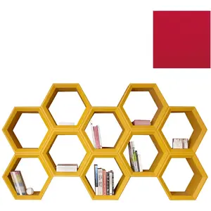 SLIDE bibliothèque HEXA (Rouge - Polyéthylène)Vendu parmyareadesign