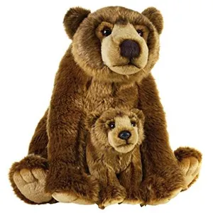Peluche en peluche National Geographic (2 pièces), mère avec bébé Griz... pas cher